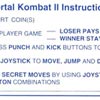 Mortal Kombat 2 Instruction Card